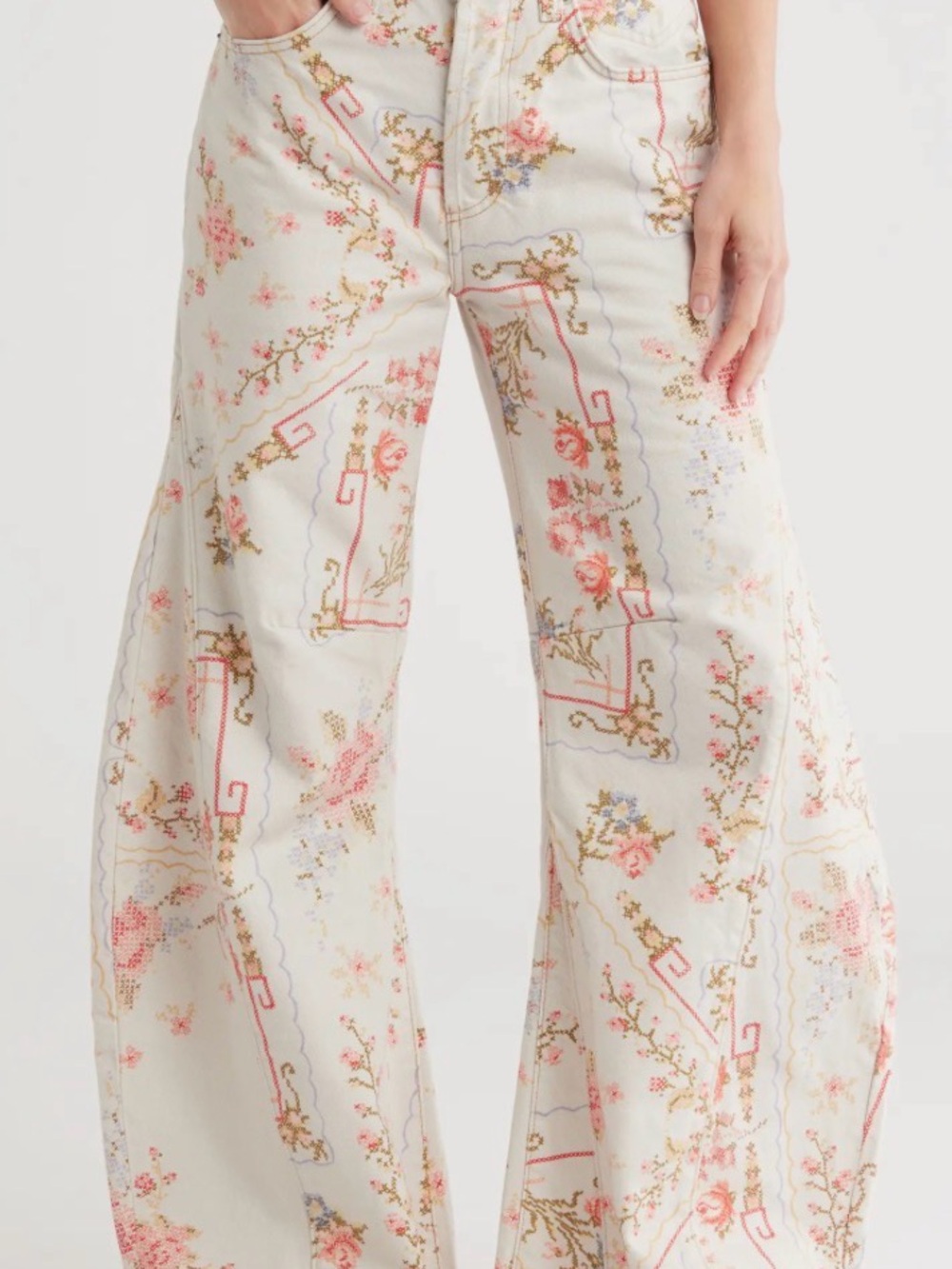 Free People Eden Print Flare Jeans